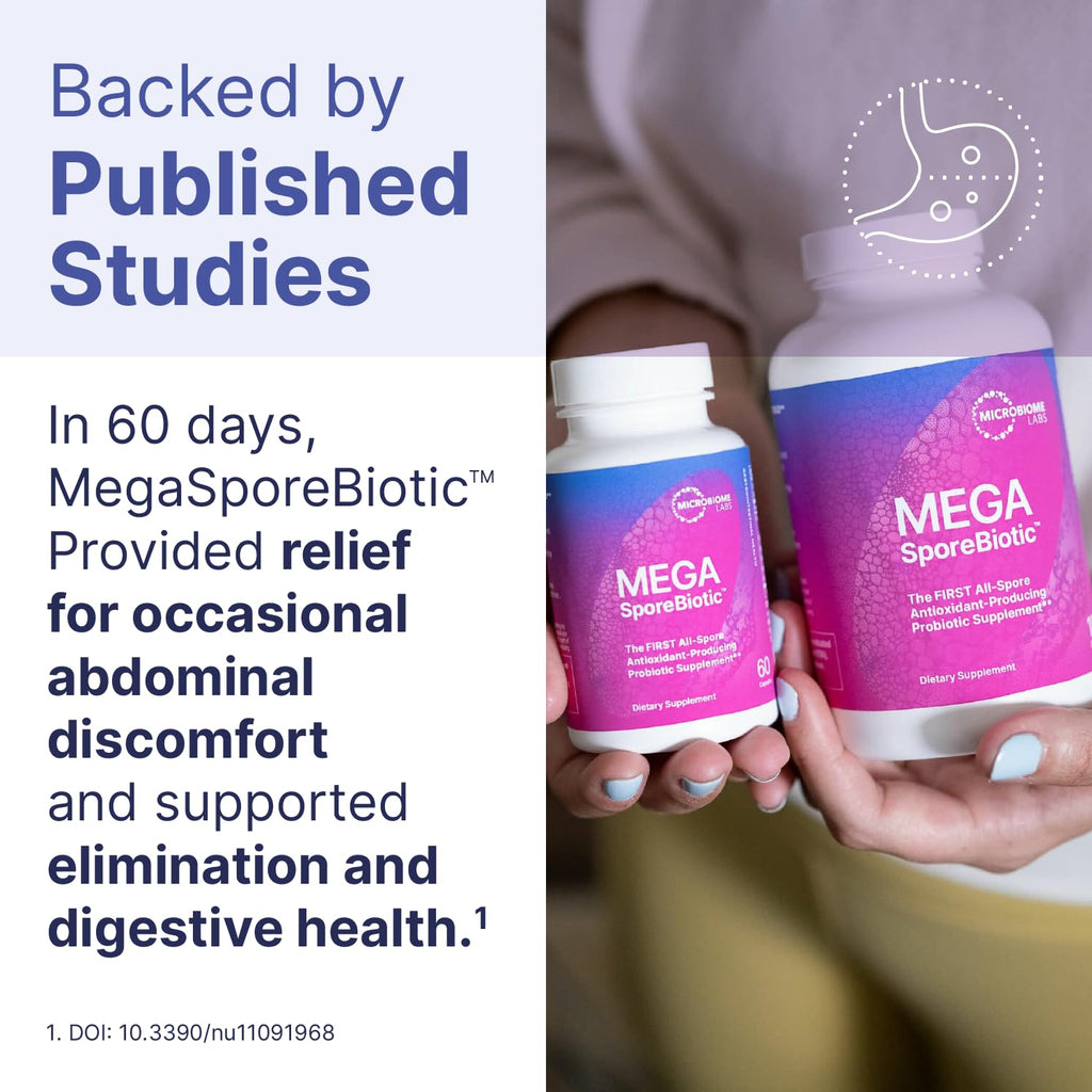 MegaSporeBiotic Probiotics – Spore-Based Digestive Support for Women & Men (180 Capsules)