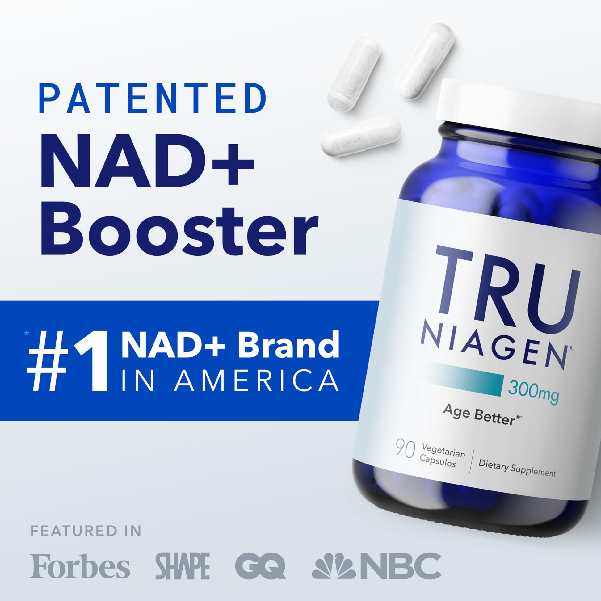 TRU NIAGEN Patented NAD Supplement for Anti Aging and Cell Regeneration, 300mg Niagen, 30 Servings