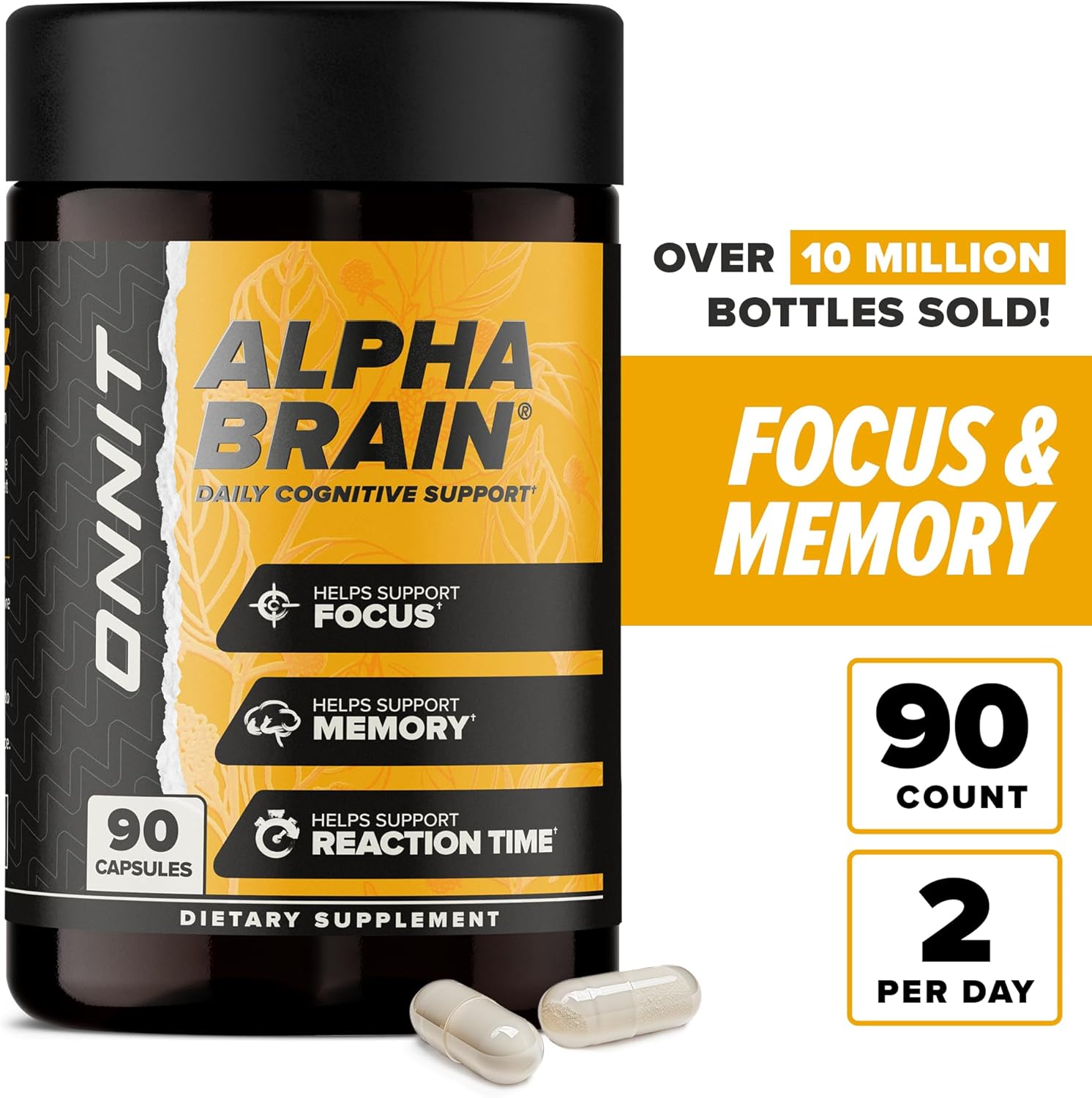 ONNIT Alpha Brain Nootropic Brain Supplement for Men & Women (90 Count)