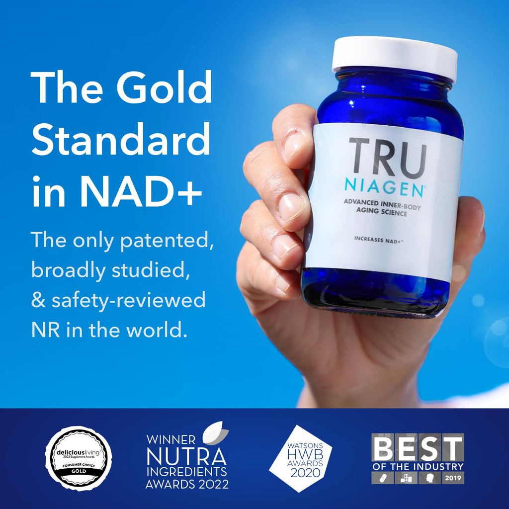 TRU NIAGEN Patented NAD Supplement for Anti Aging and Cell Regeneration, 300mg Niagen, 30 Servings