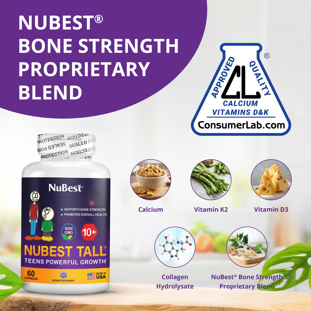 NuBest Tall 10+ - Advanced Bone Strength Formula - Supports Immunity, Healthy Development & Optimal Wellness - for Children (10+) & Teens Who Drink Milk Daily
