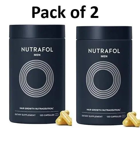 Nutrafol Men's Hair Growth Supplements Pack of 2, Clinically Tested for Visibly Thicker Hair and Scalp Coverage, Dermatologist Recommended - 1 Month - Jia Sales