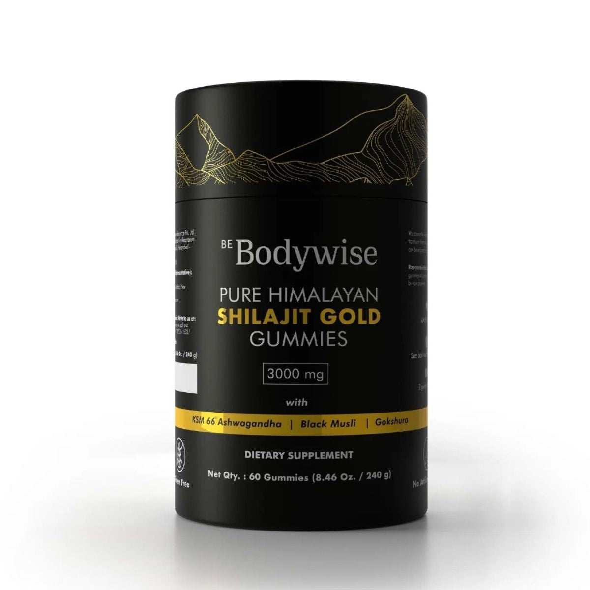 Be Bodywise (Pack of 2) Pure Himalayan Shilajit Gummies | With Ashwagandha, Gokshura & other herbs | No added sugar | 60 Gummies